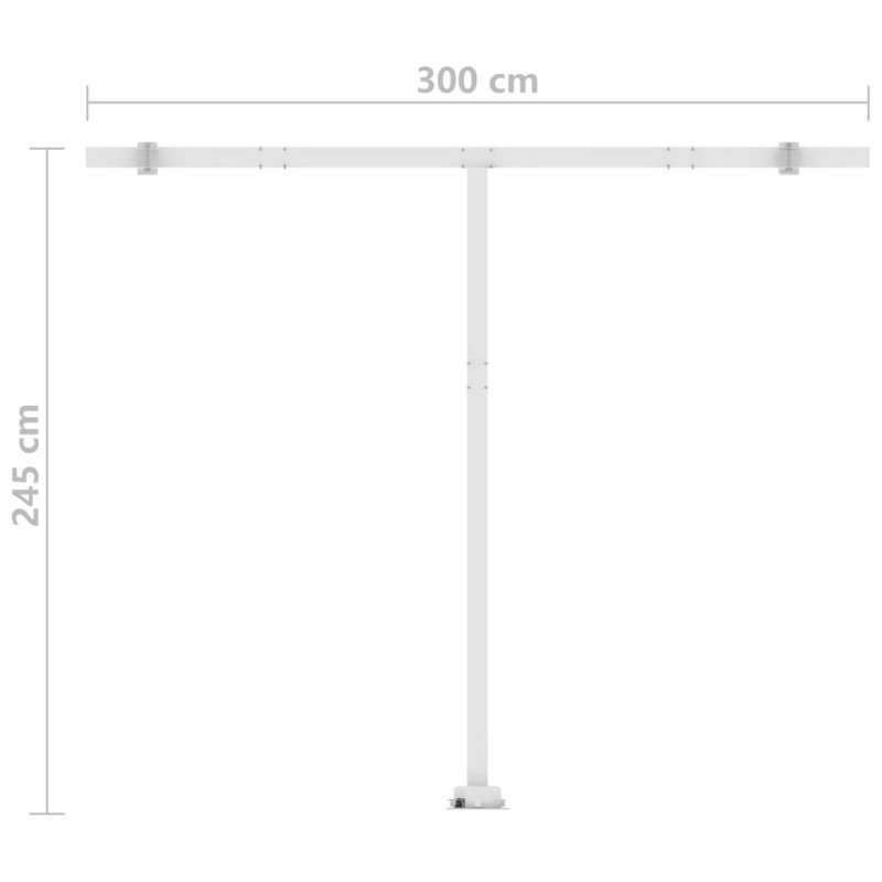 vidaXL Automatická markíza s LED a senzorom vetra 350x250cm modrobiela