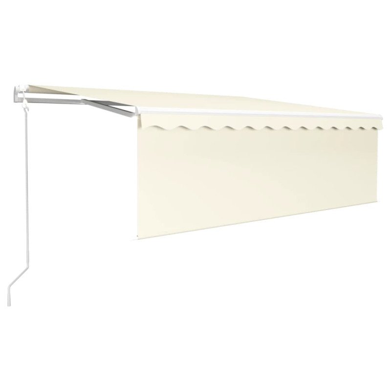 vidaXL Automatická markíza tienidlo&LED&senzor vetra 4,5x3 m krémová 
