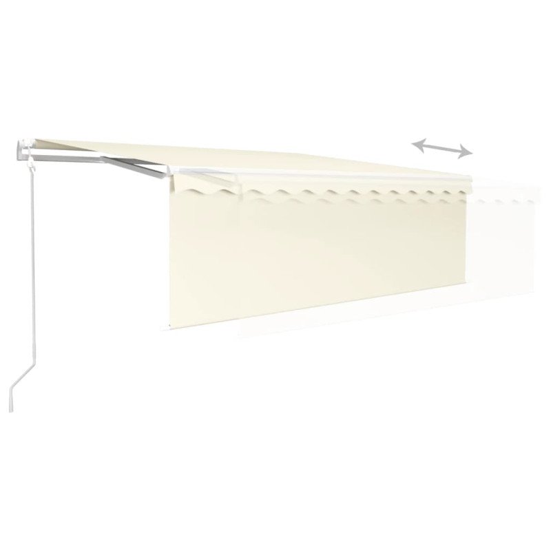 vidaXL Automatická markíza tienidlo&LED&senzor vetra 4,5x3 m krémová 