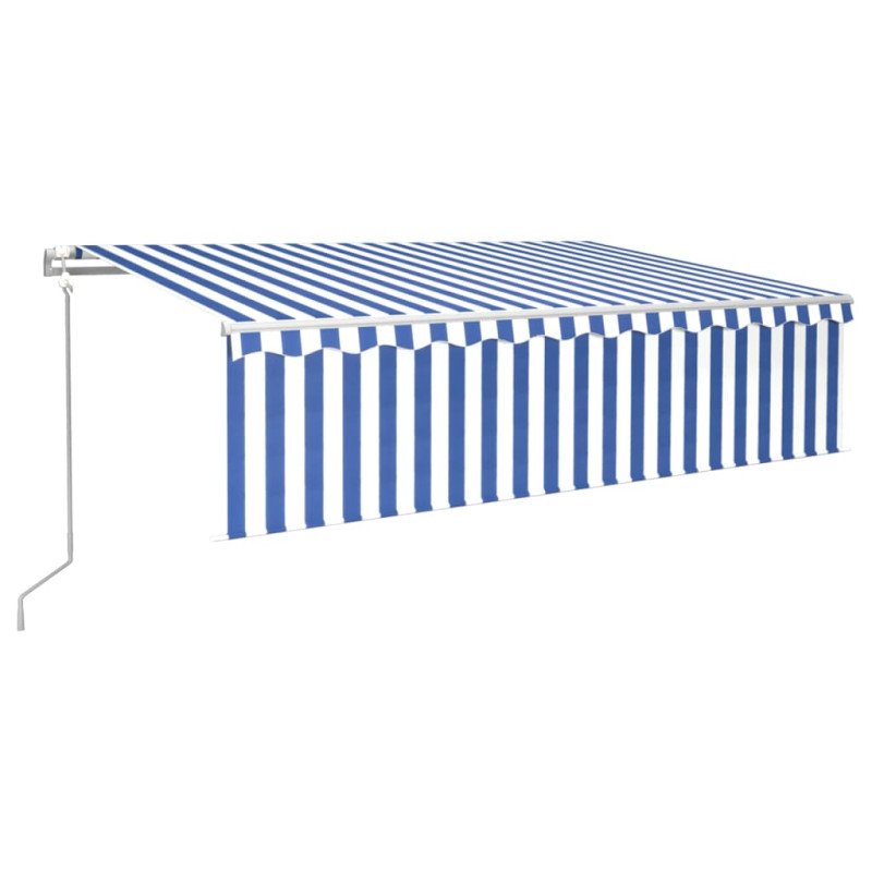 vidaXL Automatická markíza s tienidlom 6x3 m modro-biela