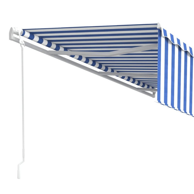 vidaXL Automatická markíza s tienidlom 6x3 m modro-biela