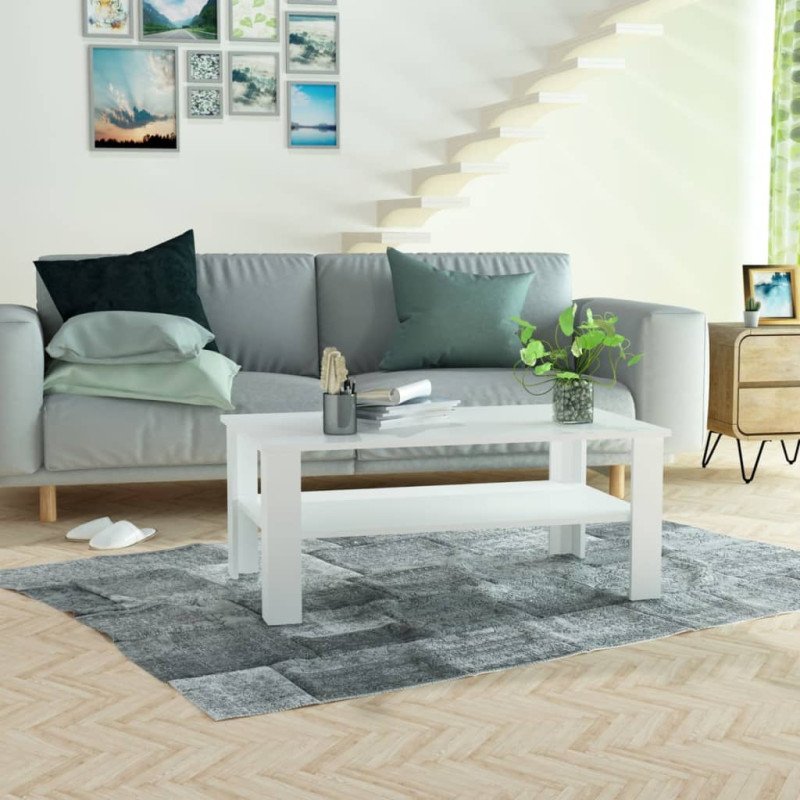 vidaXL Konferenčný stolík z drevotriesky, 100x59x42 cm, biely