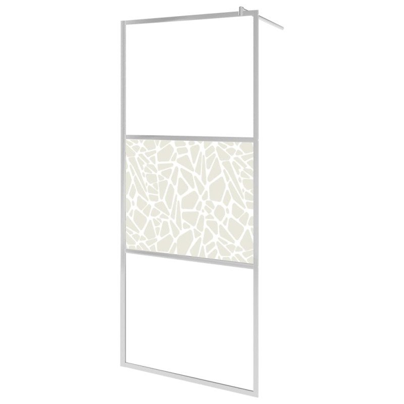 vidaXL Sprchová zástena z ESG skla s dizajnom kameňov 100x195 cm