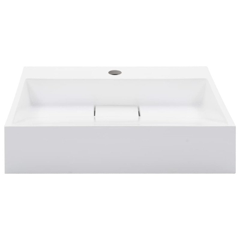 vidaXL Umývadlo z minerálneho/mramoroveho odliatku 50x38x13 cm biele