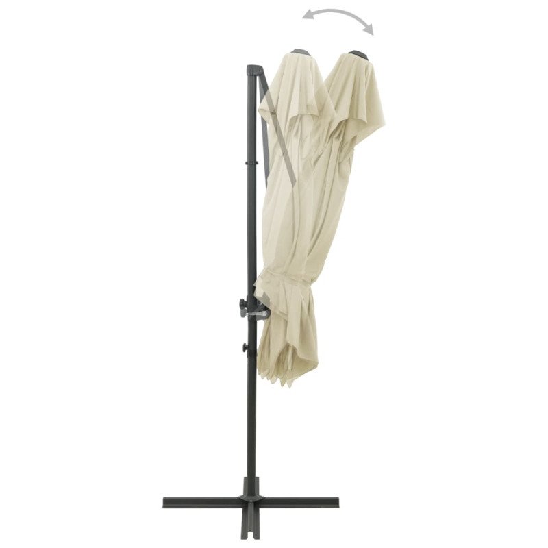 vidaXL Závesný slnečník s dvojitou strieškou pieskový 250x250 cm