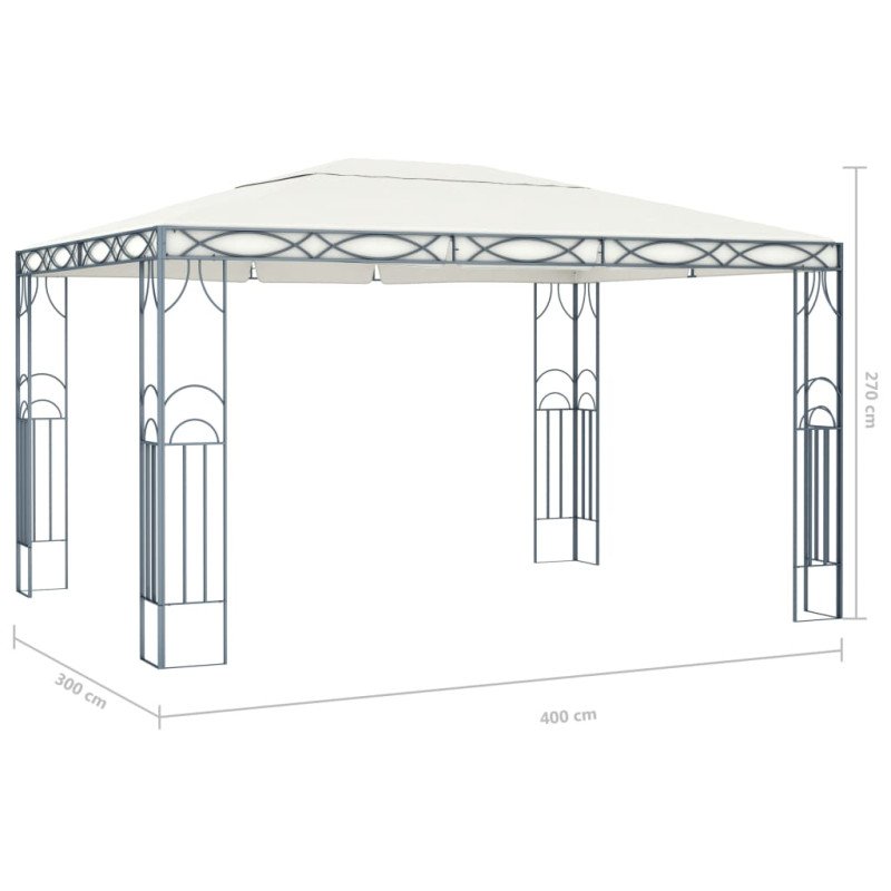 vidaXL Altánok krémový 400x300 cm