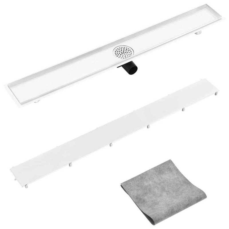 vidaXL Sprchový odtok s krytom 2 v 1 103x14 cm nehrdzavejúca oceľ