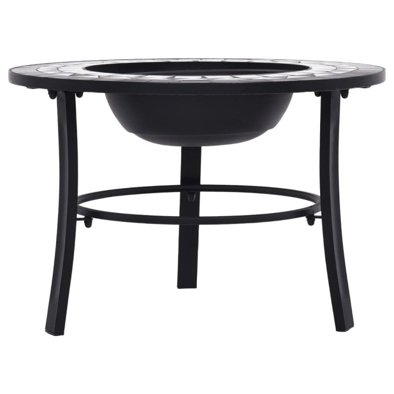 vidaXL Mozaikové ohnisko, čierno biele 68 cm, keramika