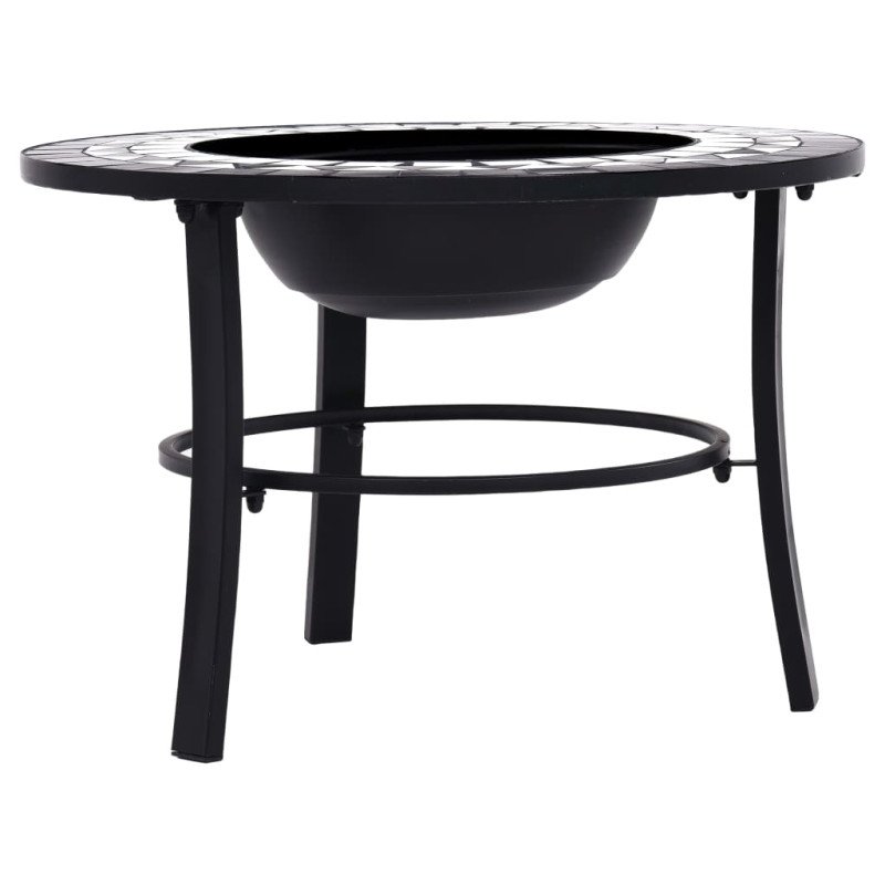 vidaXL Mozaikové ohnisko, čierno biele 68 cm, keramika