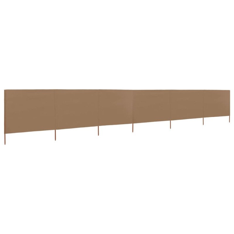 vidaXL 6-panelová zábrana proti vetru šedohnedá 800x80 cm látková