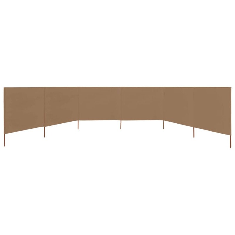 vidaXL 6-panelová zábrana proti vetru šedohnedá 800x80 cm látková