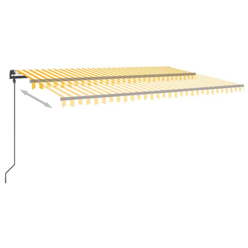 vidaXL Automatická markíza s LED a senzorom vetra 5x3 m žlto-biela