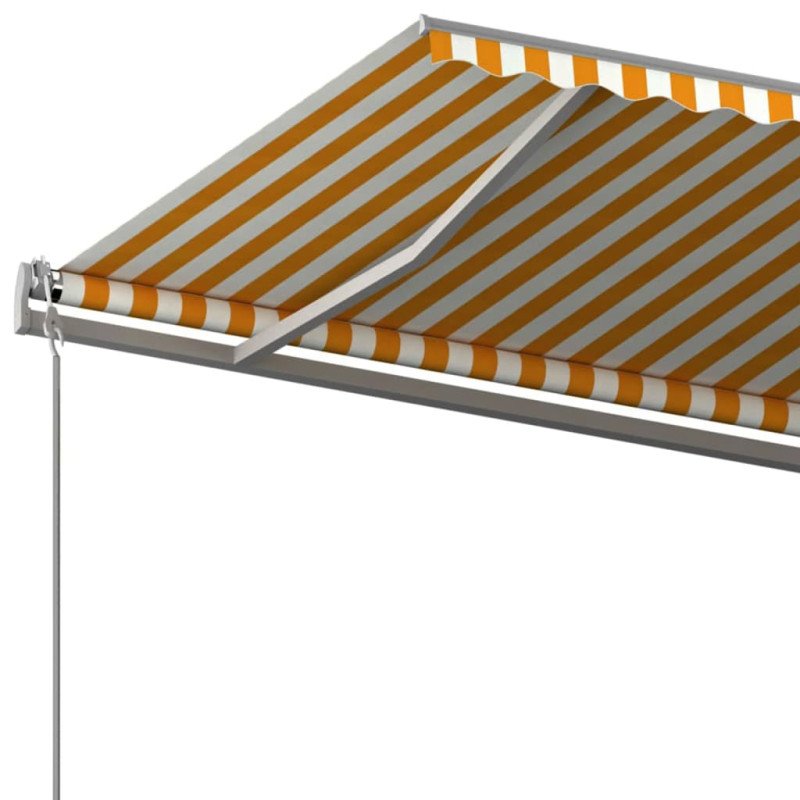 vidaXL Manuálne zaťahovacia markíza so stĺpikmi 6x3 m žlto-biela
