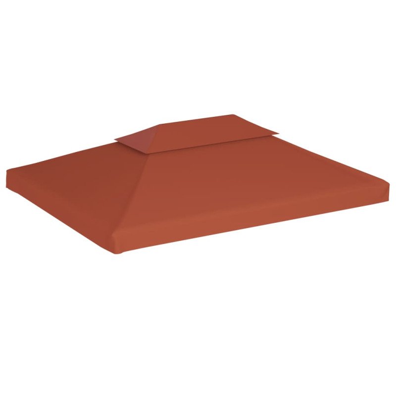 vidaXL Dvojitá strieška na altánok 310 g/m², 4x3 m, tehlová farba