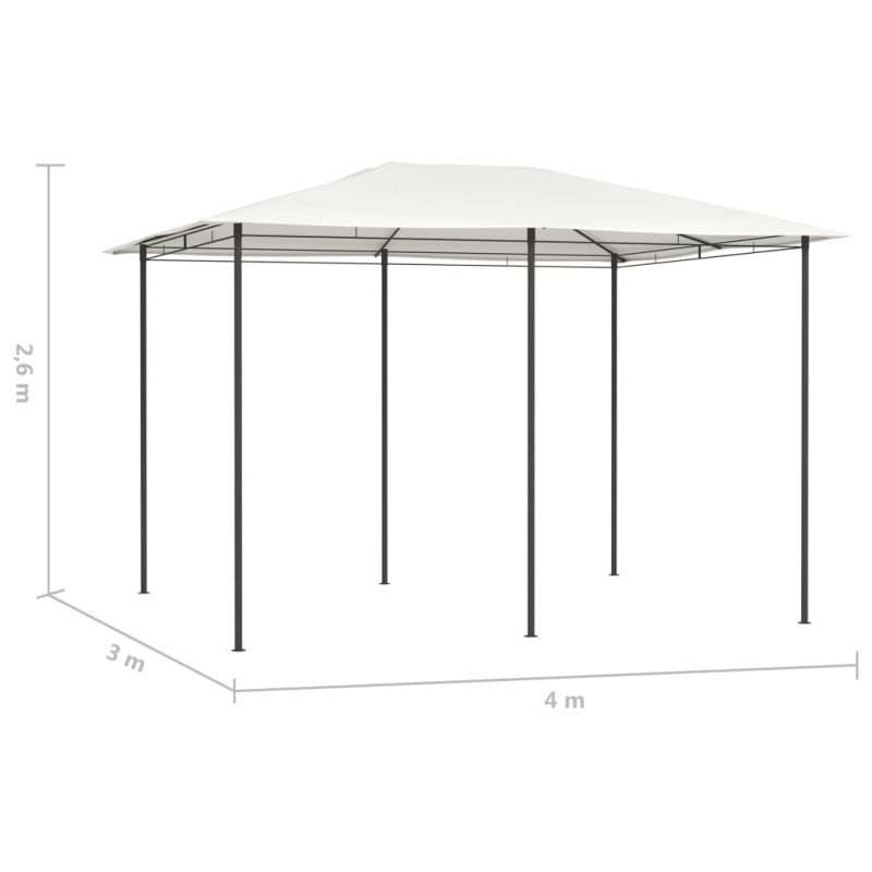 vidaXL Altánok 3x4x2,6 m krémový 160 g/m²