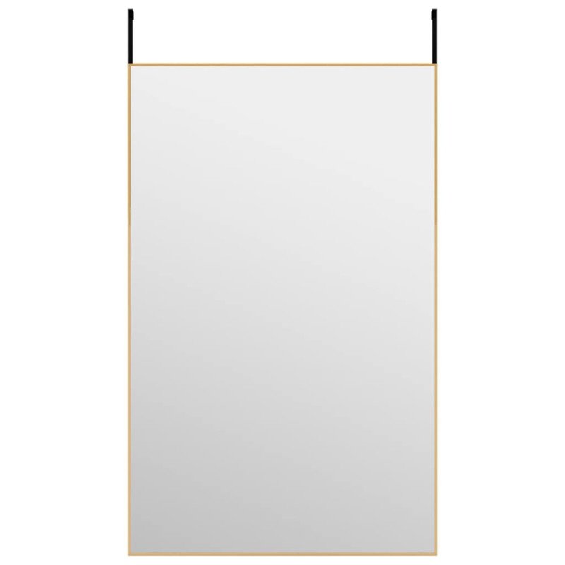 vidaXL Zrkadlo na dvere zlaté 50x80 cm sklo a hliník