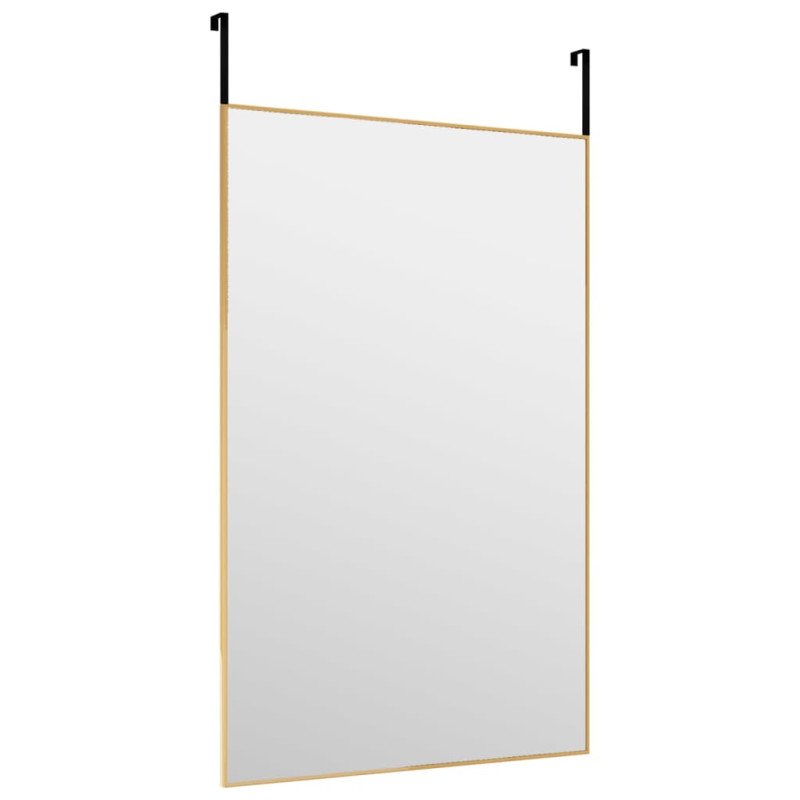 vidaXL Zrkadlo na dvere zlaté 50x80 cm sklo a hliník
