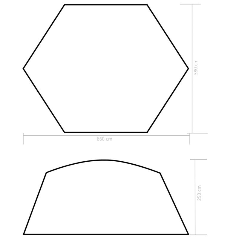 vidaXL Stan na bazén, látka 660x580x250 cm, modrý