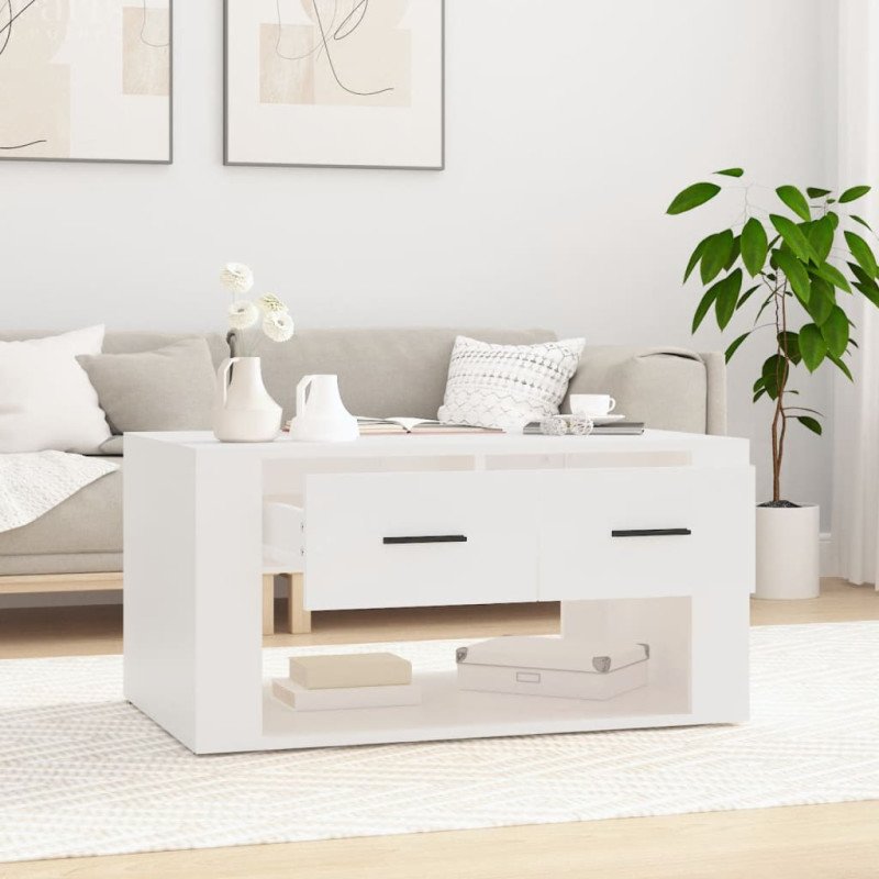 vidaXL Konferenčný stolík biely 80x50x40 cm spracované drevo