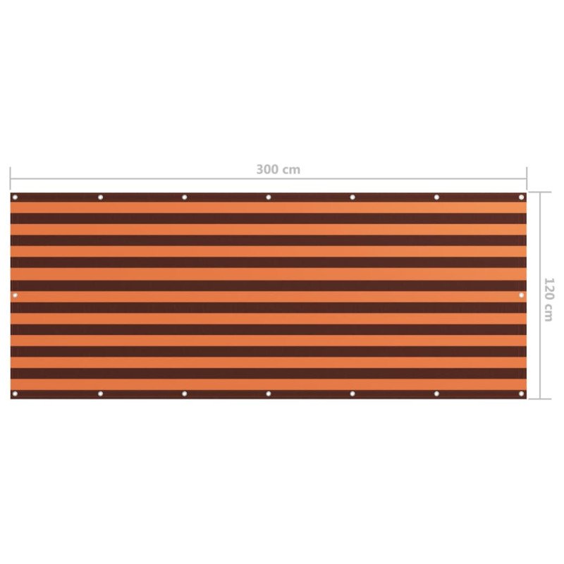 vidaXL Balkónová markíza, oranžová a hnedá 120x300 cm, oxfordská látka