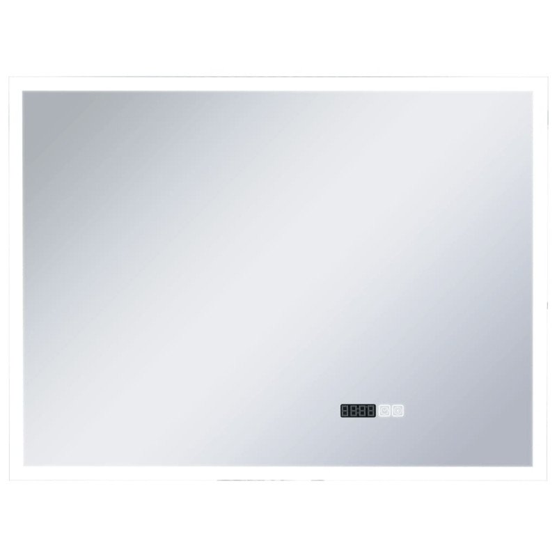 vidaXL Kúpeľňové LED zrkadlo, dotykový snímač+zobrazenie času 80x60 cm