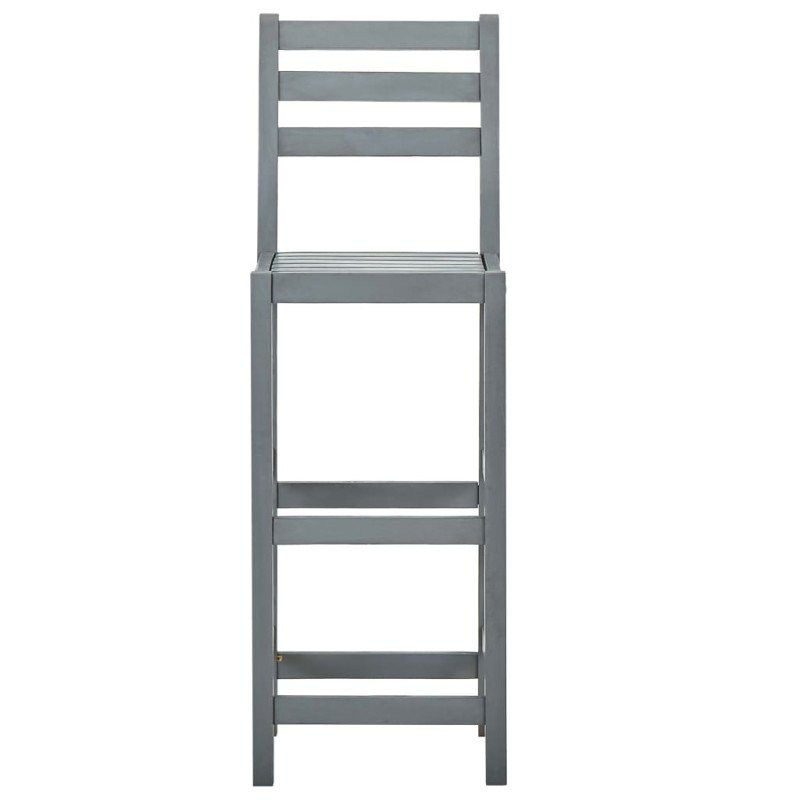 vidaXL Barové stoličky 4 ks, sivé, akáciový masív