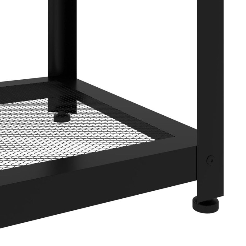 vidaXL Konferenčný stolík tmavohnedý a čierny 90x45x45 cm MDF a železo