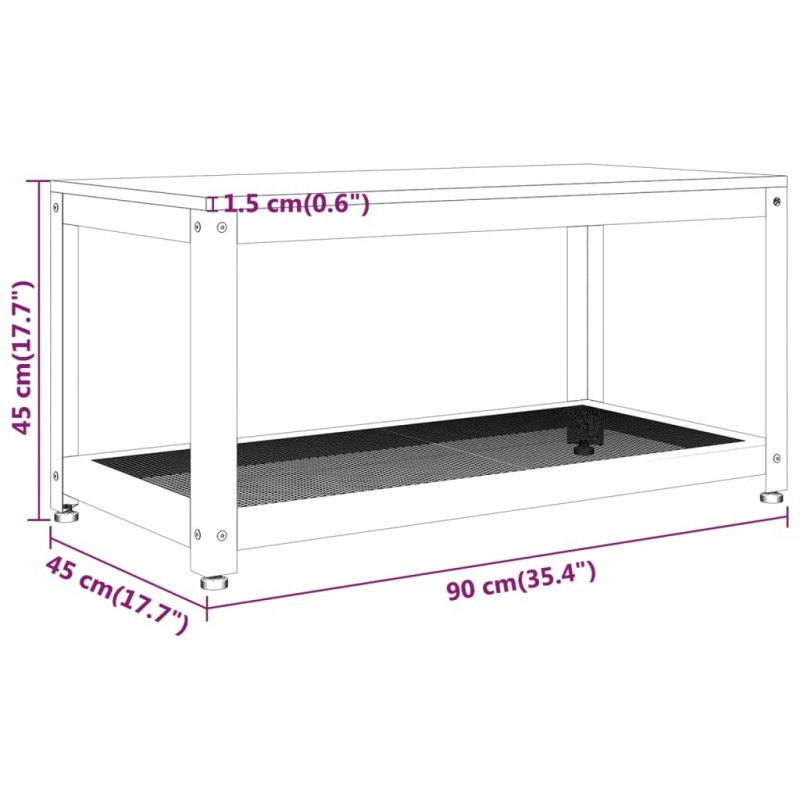 vidaXL Konferenčný stolík tmavohnedý a čierny 90x45x45 cm MDF a železo