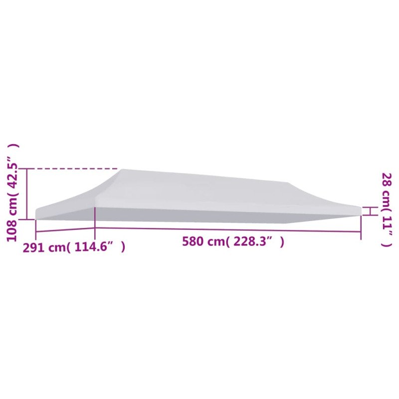 vidaXL Strecha na párty stan 3x6 m, biela