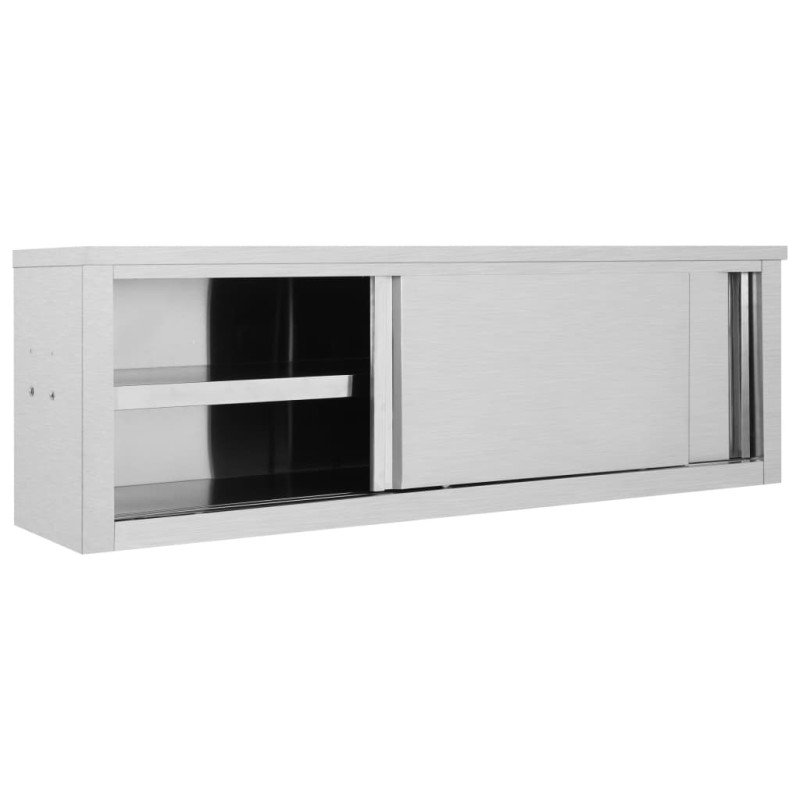 vidaXL Kuchynská nástenná skrinka s posuvnými dvierkami 150x40x50 cm nehrdzavejúca oceľ
