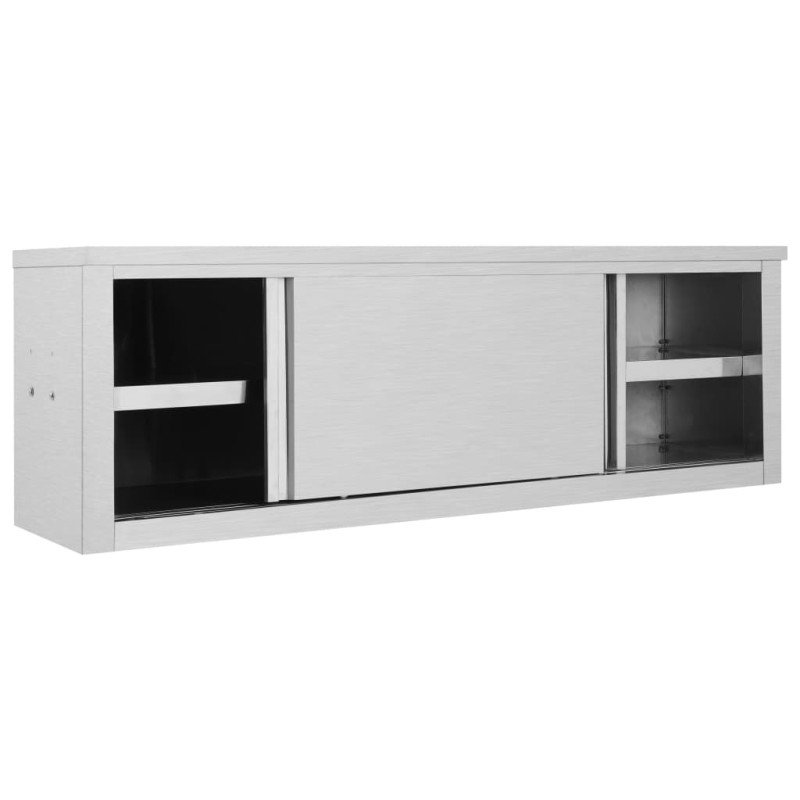 vidaXL Kuchynská nástenná skrinka s posuvnými dvierkami 150x40x50 cm nehrdzavejúca oceľ