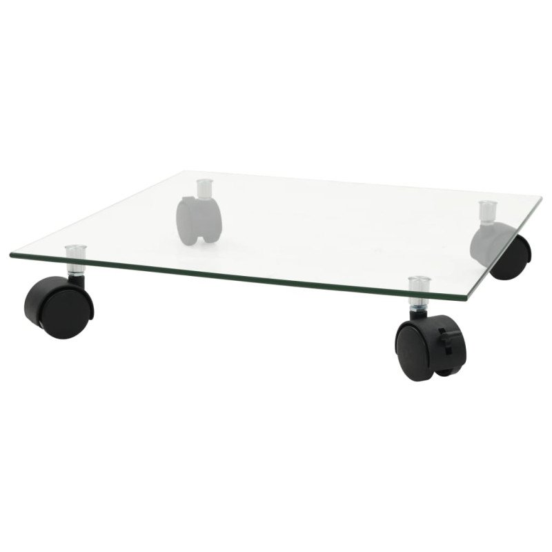 vidaXL Podstavec pod kvetináč na kolieskach 2 ks 35x35 cm štvorcový sklený