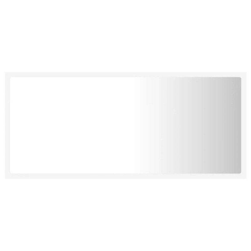 vidaXL Kúpeľňové zrkadlo s LED, biele 90x8,5x37 cm, akryl