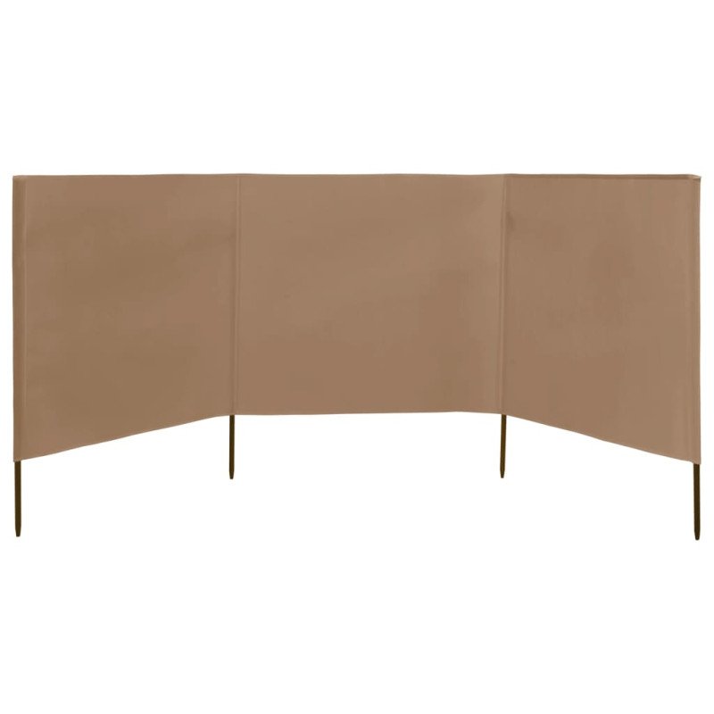 vidaXL 3-panelová zábrana proti vetru látková 400x160 cm sivo-hnedá