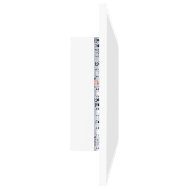 vidaXL Kúpeľňové zrkadlo s LED, biele 80x8,5x37 cm, akryl