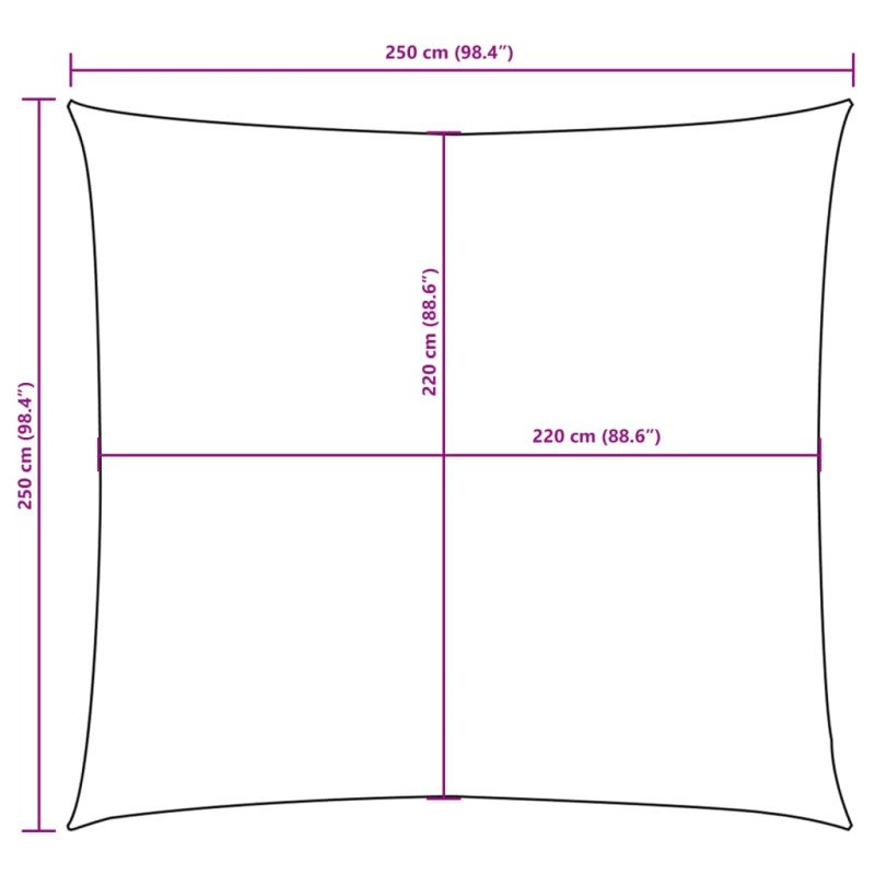 vidaXL Tieniaca plachta, oxford, štvorcová 2,5x2,5 m, béžová