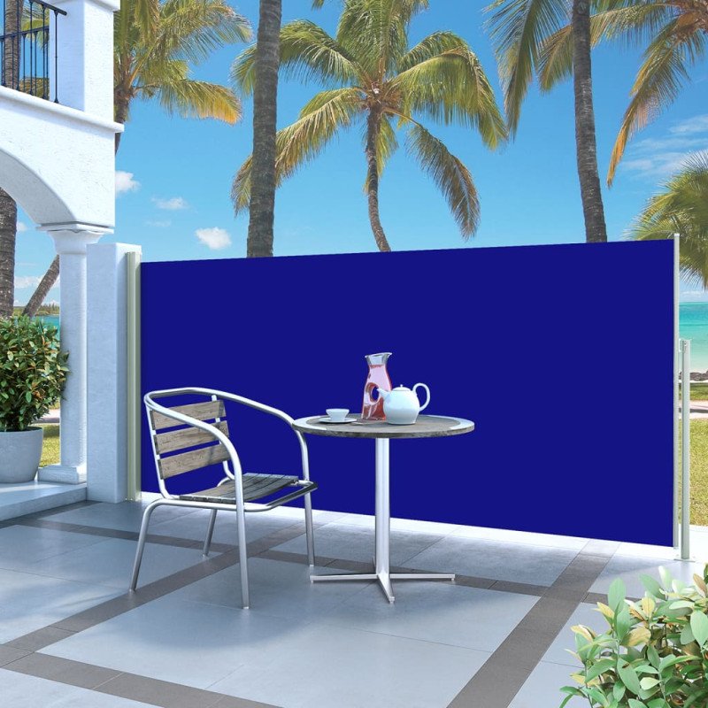 vidaXL Zaťahovacia bočná markíza modrá 140 x 300 cm