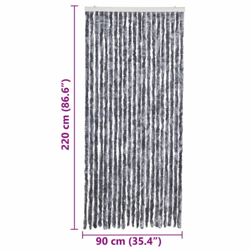 vidaXL Záves proti hmyzu, strieborný 90x220 cm, ženilka