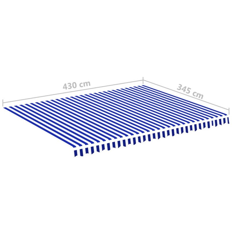 vidaXL Náhradná látka na markízu modro-biela 4,5x3,5 m