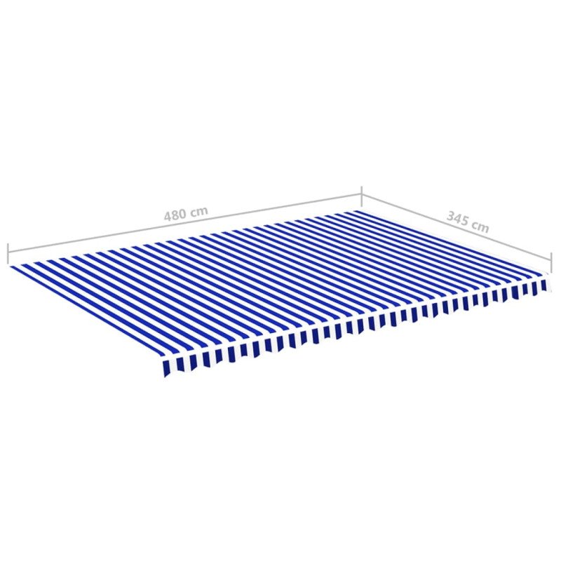 vidaXL Náhradná látka na markízu modro-biela 5x3,5 m