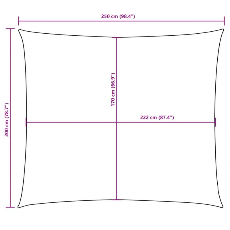 vidaXL Tieniaca plachta, oxford, obdĺžniková 2x2,5 m, sivohnedá