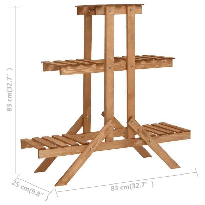vidaXL Stojan na kvetiny 83x25x83 cm jedľové drevo