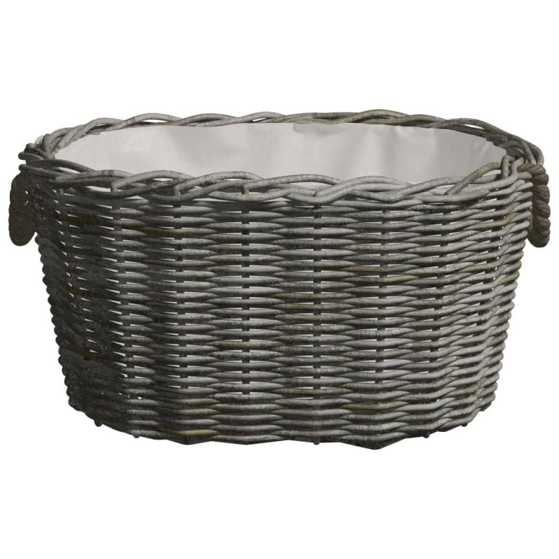 vidaXL Košík s rúčkami na palivové drevo 60x40x28 cm sivá vŕba