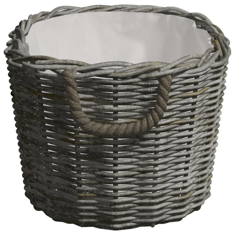 vidaXL Košík s rúčkami na palivové drevo 60x40x28 cm sivá vŕba