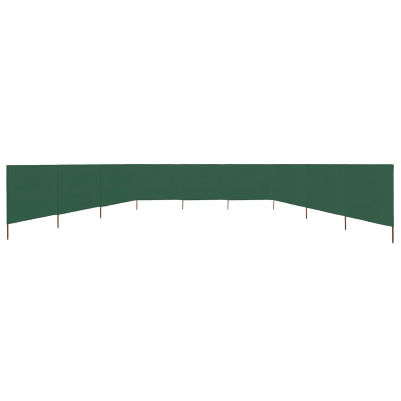 vidaXL 9-panelová zábrana proti vetru látková 1200x120 cm zelená