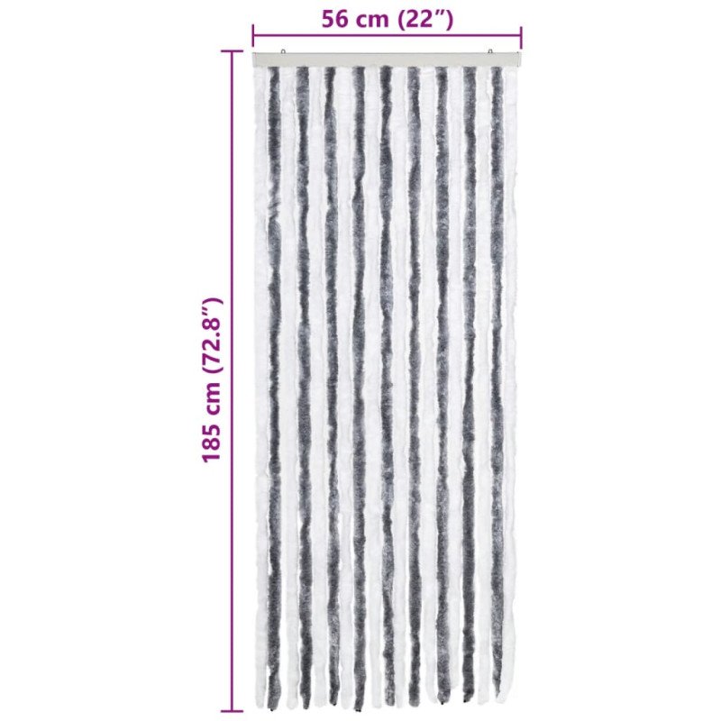 vidaXL Záves proti hmyzu, sivý a biely 56x185 cm, ženilka