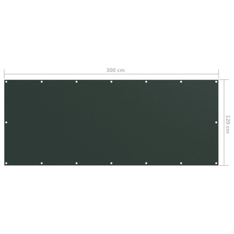 vidaXL Balkónová markíza, tmavozelená 120x300 cm, oxfordská látka