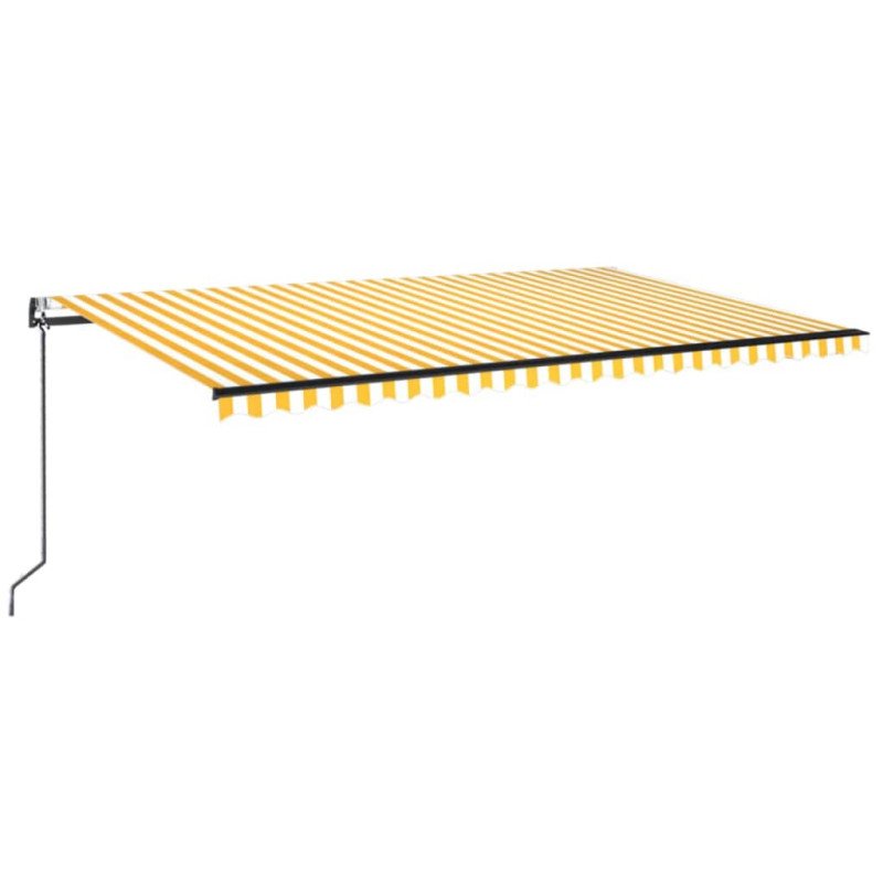 vidaXL Automaticky zaťahovacia markíza 500x350 cm žltá a biela