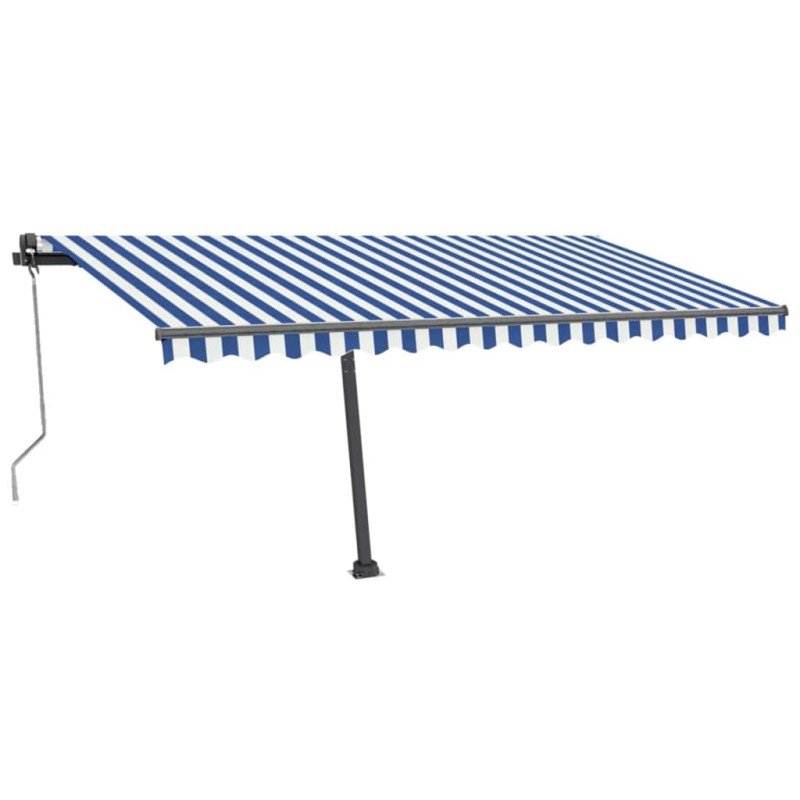 vidaXL Automatická markíza s LED a senzorom vetra 400x300cm modrobiela