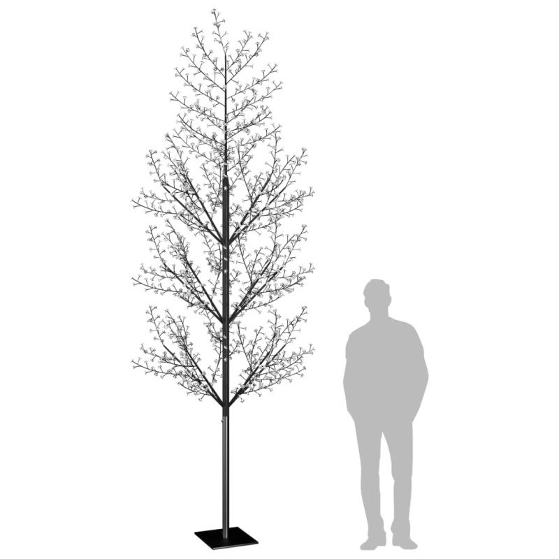 vidaXL Vianočný stromček 1200 LED teplé biele svetlo kvety čerešne 400 cm